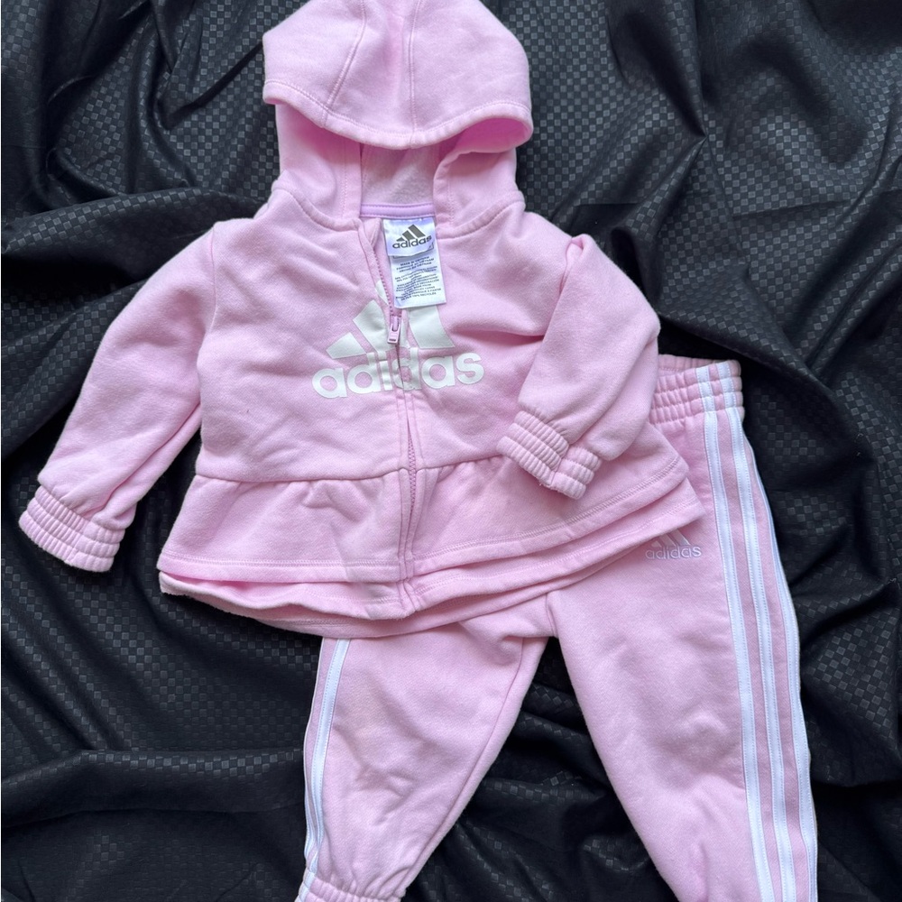 Adidas Light Pink Infant Hoodie Set
